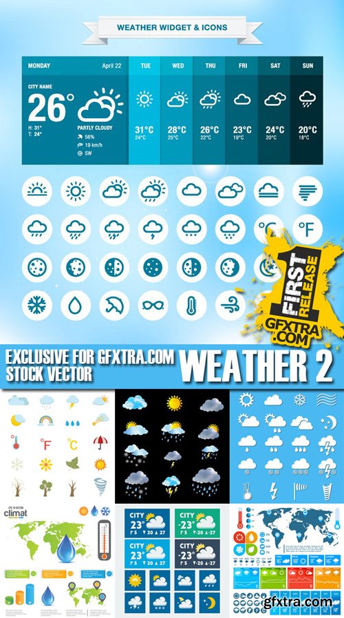 Stock Vectors - Weather 2, 25xEPS Stock Vectors - Weather 2, 25xEPS