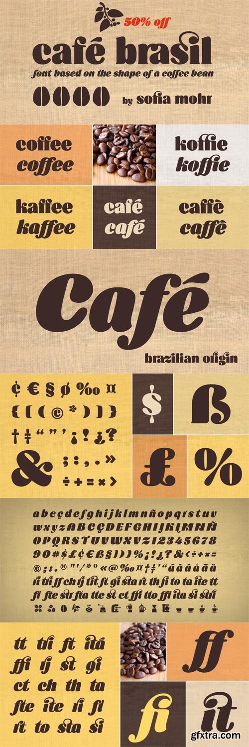 Cafe Brasil Font Family 2xOTF
