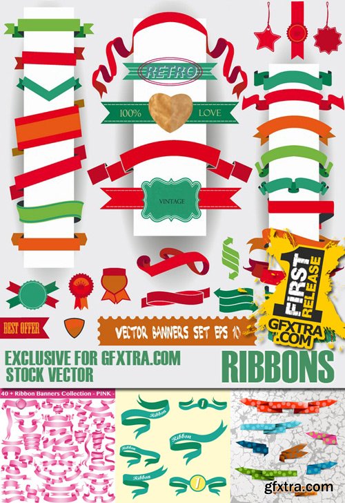 Stock Vectors - Ribbons, 25xEps