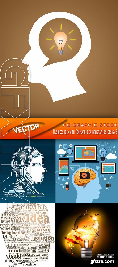 Stock Vector - Business idea with Template idea infographics design 9