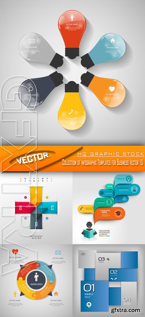 Stock Vector - Collection of Infographic Templates for Business Vector 10
