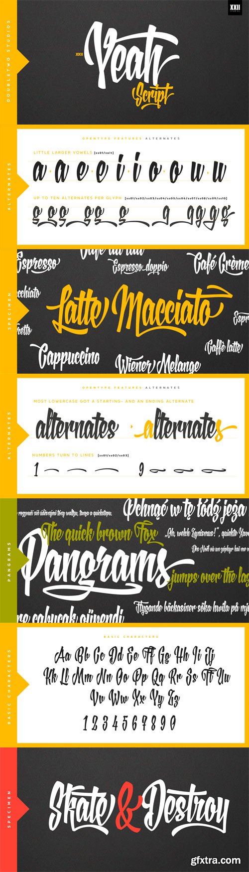 XXII Yeah Script Font for $36 XXII Yeah Script Font for $36