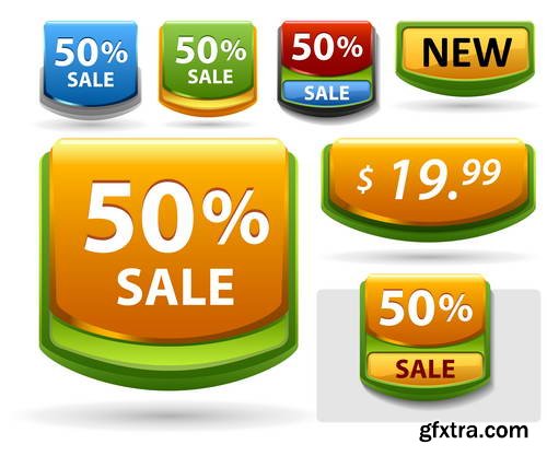 WEB Buttons Collection 25xEPS WEB Buttons Collection 25xEPS