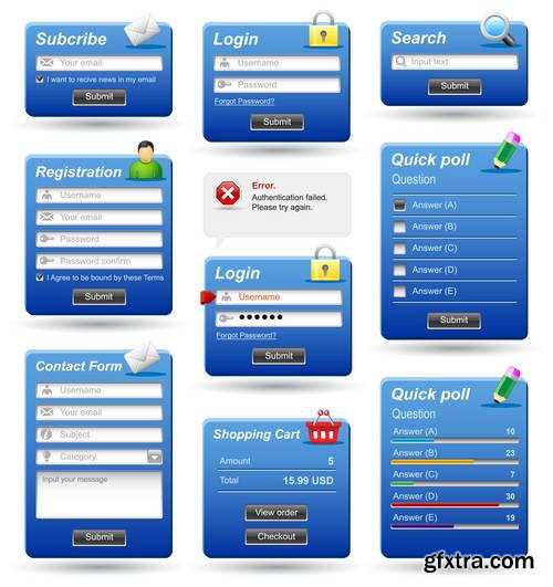 WEB Buttons Collection 25xEPS WEB Buttons Collection 25xEPS