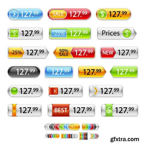 WEB Buttons Collection 25xEPS WEB Buttons Collection 25xEPS