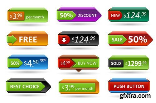WEB Buttons Collection 25xEPS WEB Buttons Collection 25xEPS
