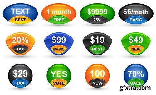 WEB Buttons Collection 25xEPS WEB Buttons Collection 25xEPS