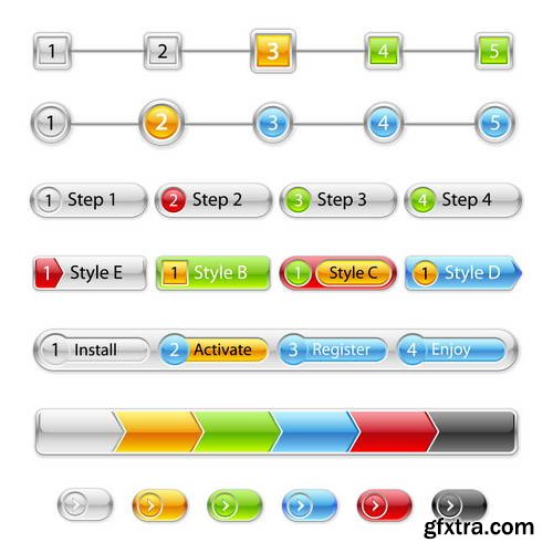 WEB Buttons Collection 25xEPS WEB Buttons Collection 25xEPS