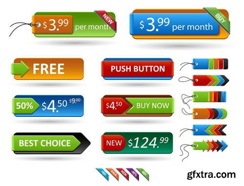 WEB Buttons Collection 25xEPS WEB Buttons Collection 25xEPS