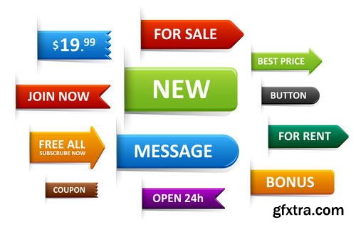 WEB Buttons Collection 25xEPS WEB Buttons Collection 25xEPS