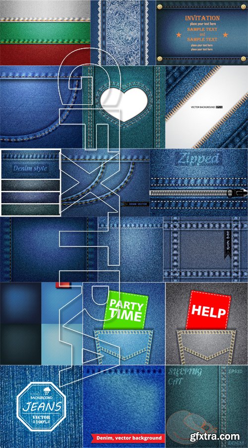 Stock Vectors - Jeans Texture, 25xEPS Stock Vectors - Jeans Texture, 25xEPS