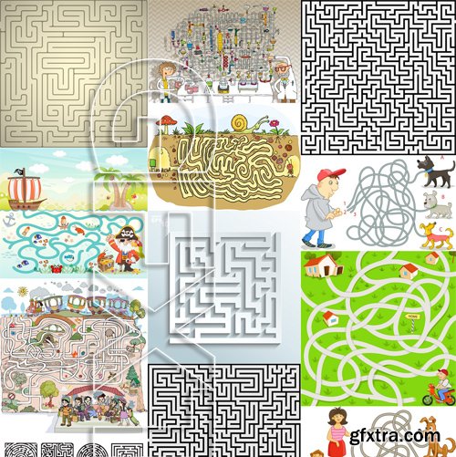 Stock Vectors - Maze, 25xEPS