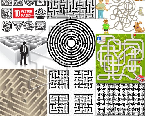 Stock Vectors - Maze, 25xEPS