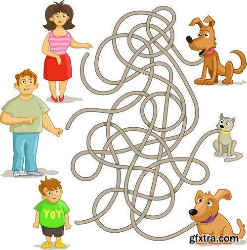 Stock Vectors - Maze, 25xEPS