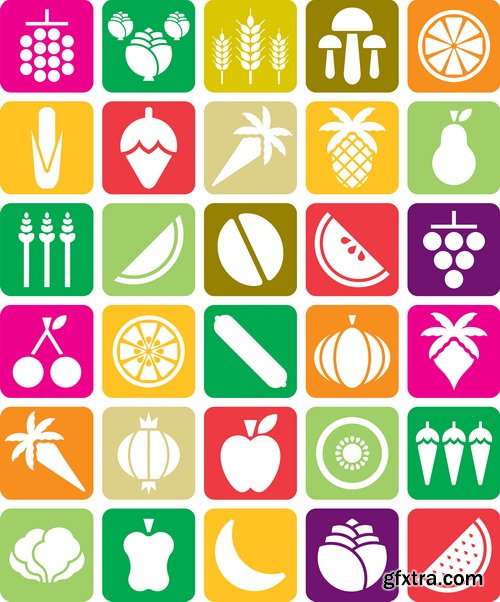 Amazing SS - Fruit icon set, 25xEPS