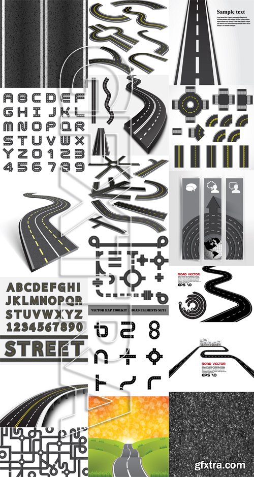 Stock Vectors - Road, asphalt, 25xEPS Stock Vectors - Road, asphalt, 25xEPS