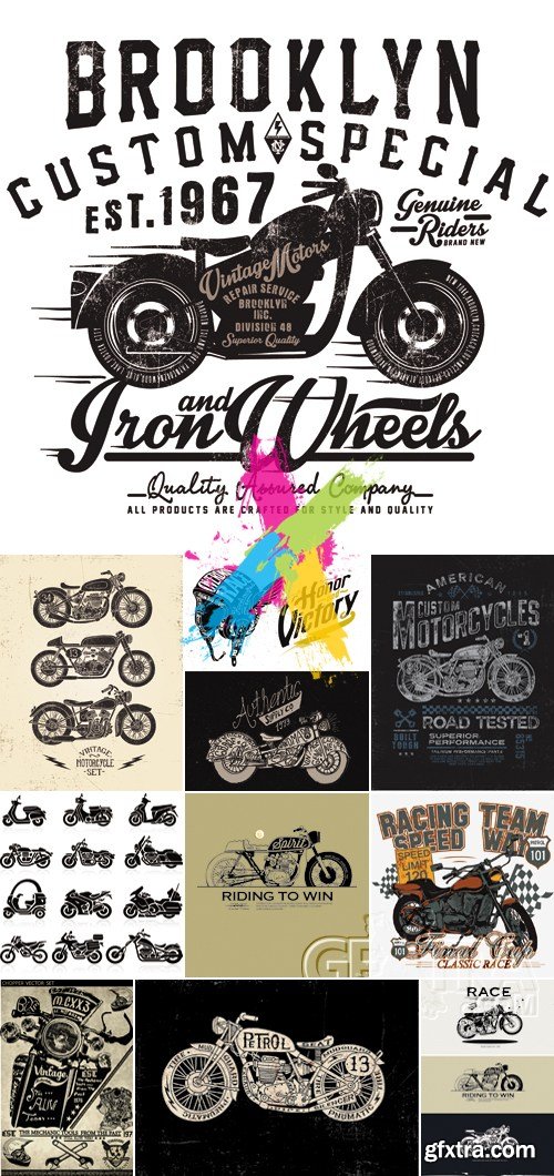 Retro Vintage Motorcycle Vector