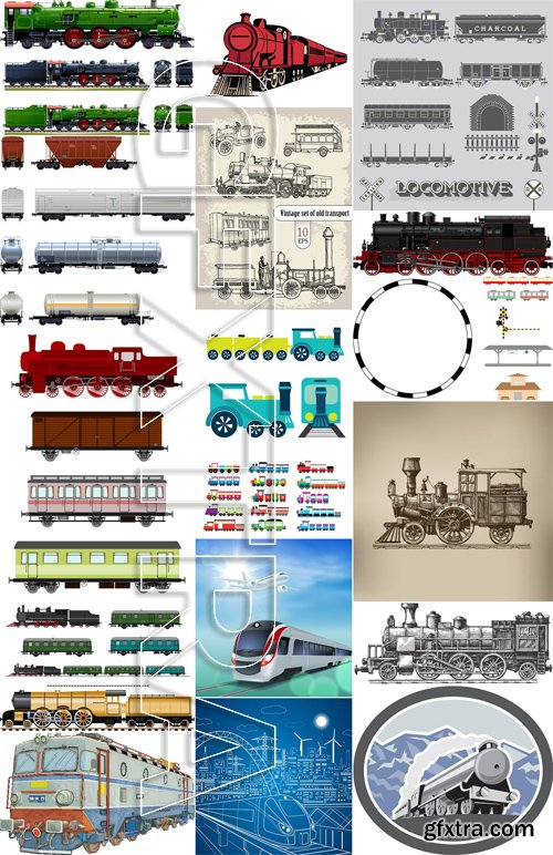 Stock Vectors - Train, 25xEPS Stock Vectors - Train, 25xEPS