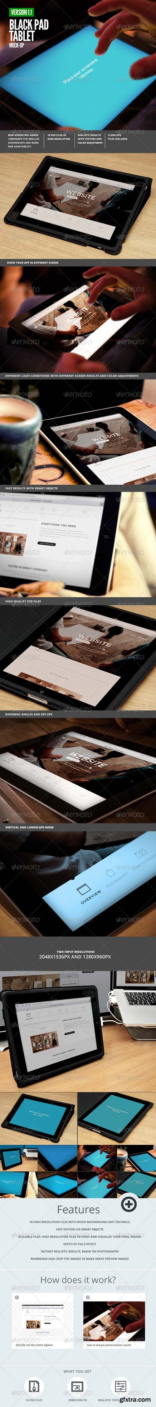 GraphicRiver - Black Pad | Tablet App UI Mock-Up