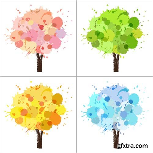 Four season elements and illustrations, 25xEPS