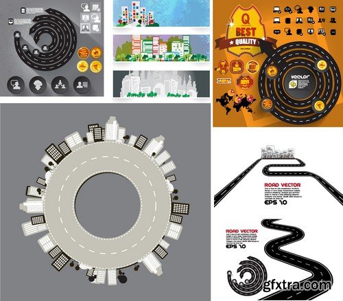 Stock Vectors - City background, 25xEPS