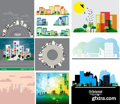 Stock Vectors - City background, 25xEPS