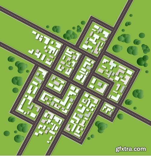 Stock Vectors - City background, 25xEPS