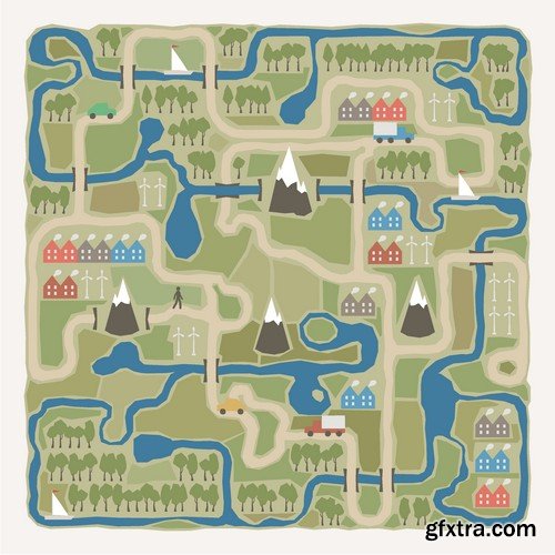 Stock Vectors - City background, 25xEPS