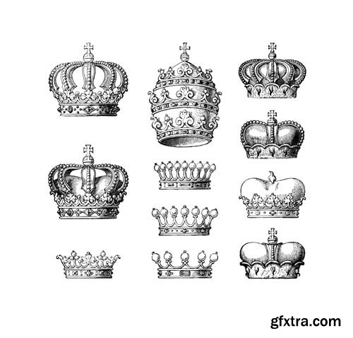 Crowns illustrations, 25xEPS Crowns illustrations, 25xEPS
