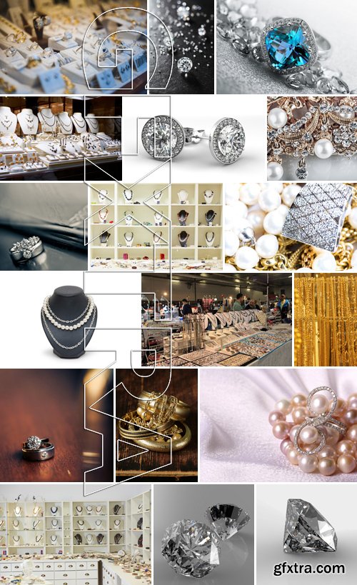 Stock Photos - Diamonds, jewelry, bijouterie, 25xJPG
