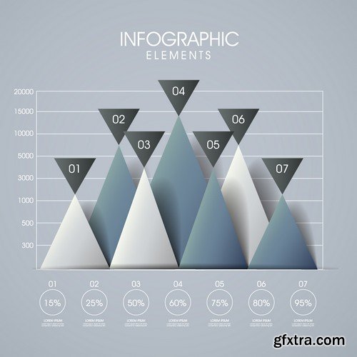 Stock Vectors - 3D Infographic Chart 5, 25xEPS