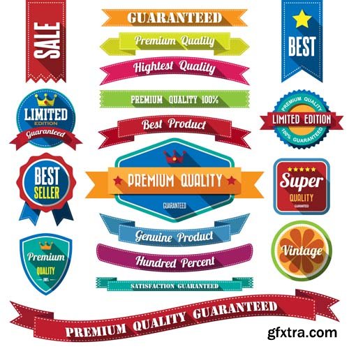 Labels, badges and ribbons, 25xEPS Labels, badges and ribbons, 25xEPS