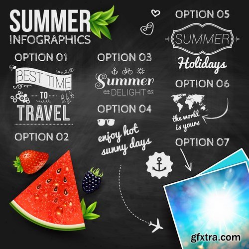 Stock Vector - Summer holidays design elements and typography design 3
