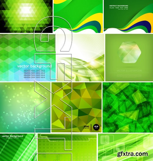 Stock Vectors - Green Abstract Background 2, 25xEPS