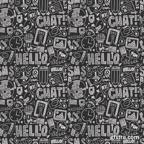 Amazing SS - Doodle Communication Social Backround, 25xEPS