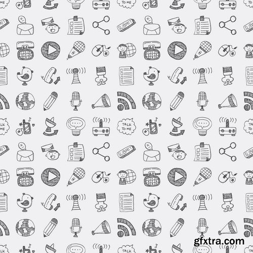 Amazing SS - Doodle Communication Social Backround, 25xEPS
