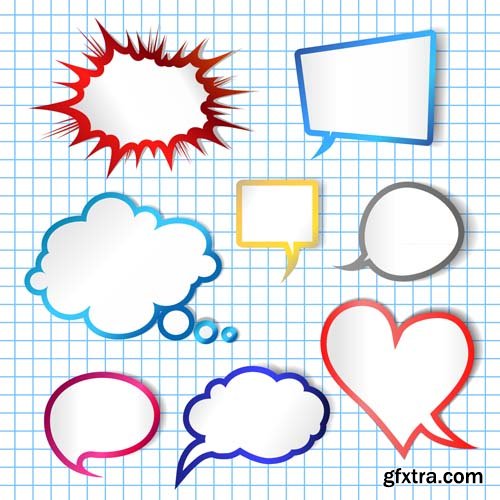 Speech bubbles different types collections, 25xEPS