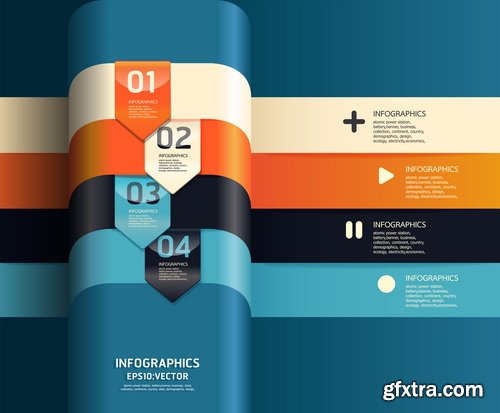 Amazing SS - Set of stripe infographic templates, 25xEPS