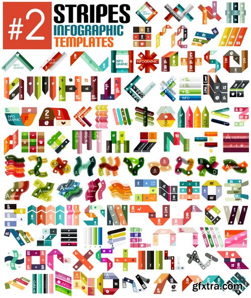 Amazing SS - Set of stripe infographic templates, 25xEPS