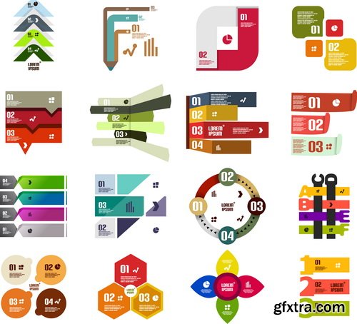 Amazing SS - Set of stripe infographic templates, 25xEPS