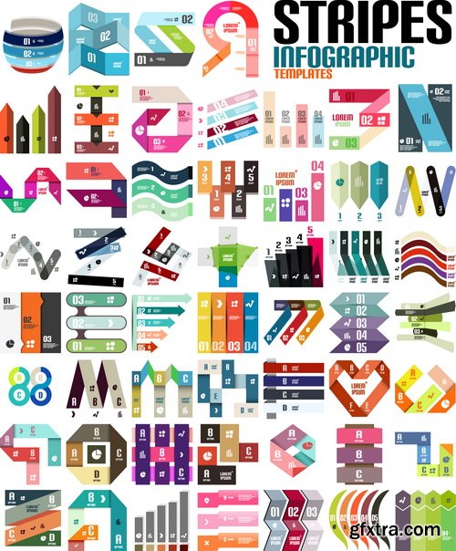 Amazing SS - Set of stripe infographic templates, 25xEPS