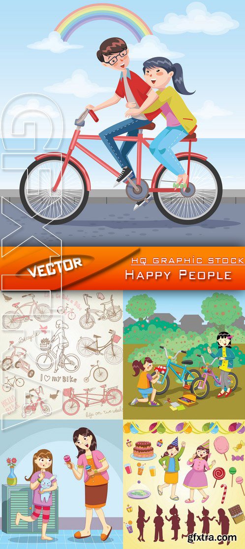 Stock Vector - Happy People Stock Vector - Happy People