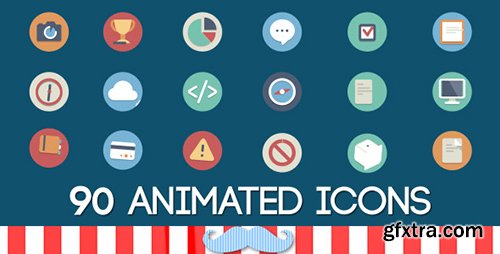 Videohive 90 Animated Icons Pack 6076444