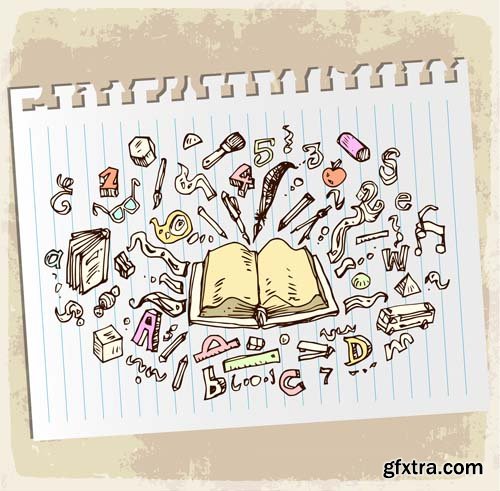 Back to school backgrounds and banners illustrations3, 25xEPS