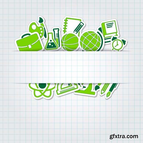 Back to school backgrounds and banners illustrations3, 25xEPS