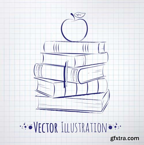 Back to school backgrounds and banners illustrations3, 25xEPS