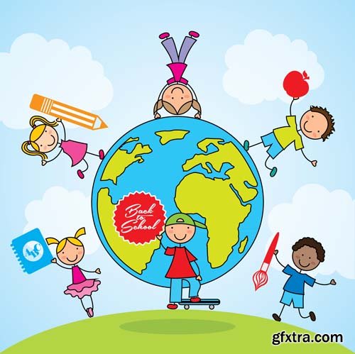 Back to school backgrounds and banners illustrations3, 25xEPS