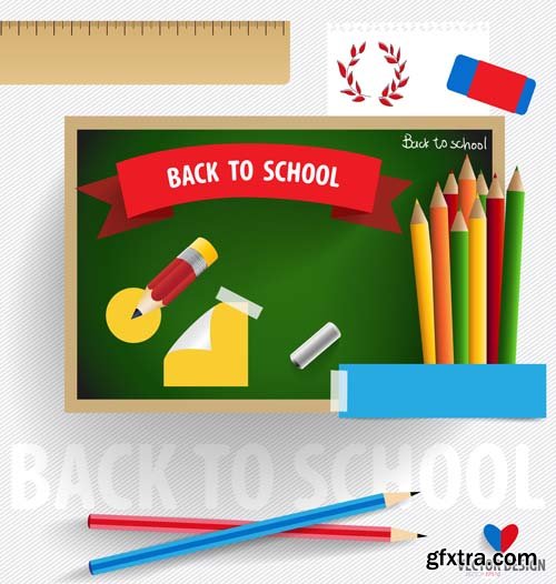 Back to school backgrounds and banners illustrations3, 25xEPS