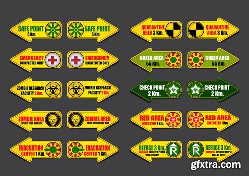 Zombie, Bigfoot & UFO Warning Signs 25xEPS