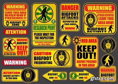 Zombie, Bigfoot & UFO Warning Signs 25xEPS